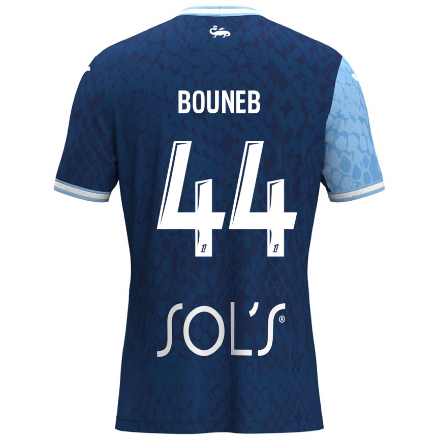 Kinder Fußball Ismaïl Bouneb #44 Himmelblau Dunkelblau Heimtrikot Trikot 2024/25 T-Shirt Luxemburg