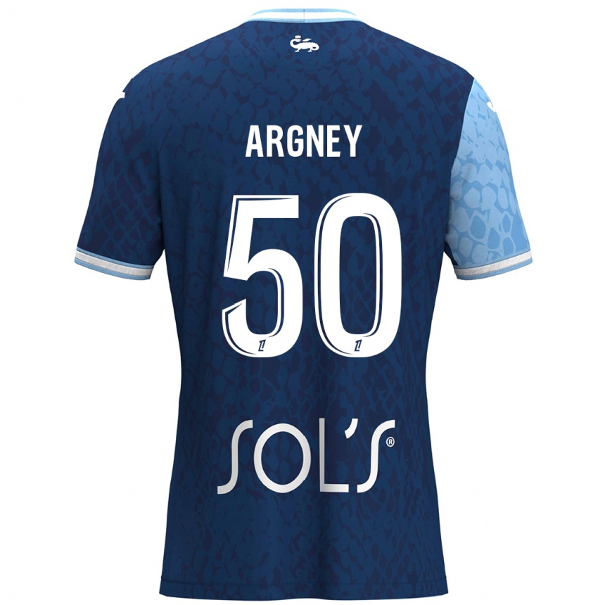 Kinder Fußball Paul Argney #50 Himmelblau Dunkelblau Heimtrikot Trikot 2024/25 T-Shirt Luxemburg