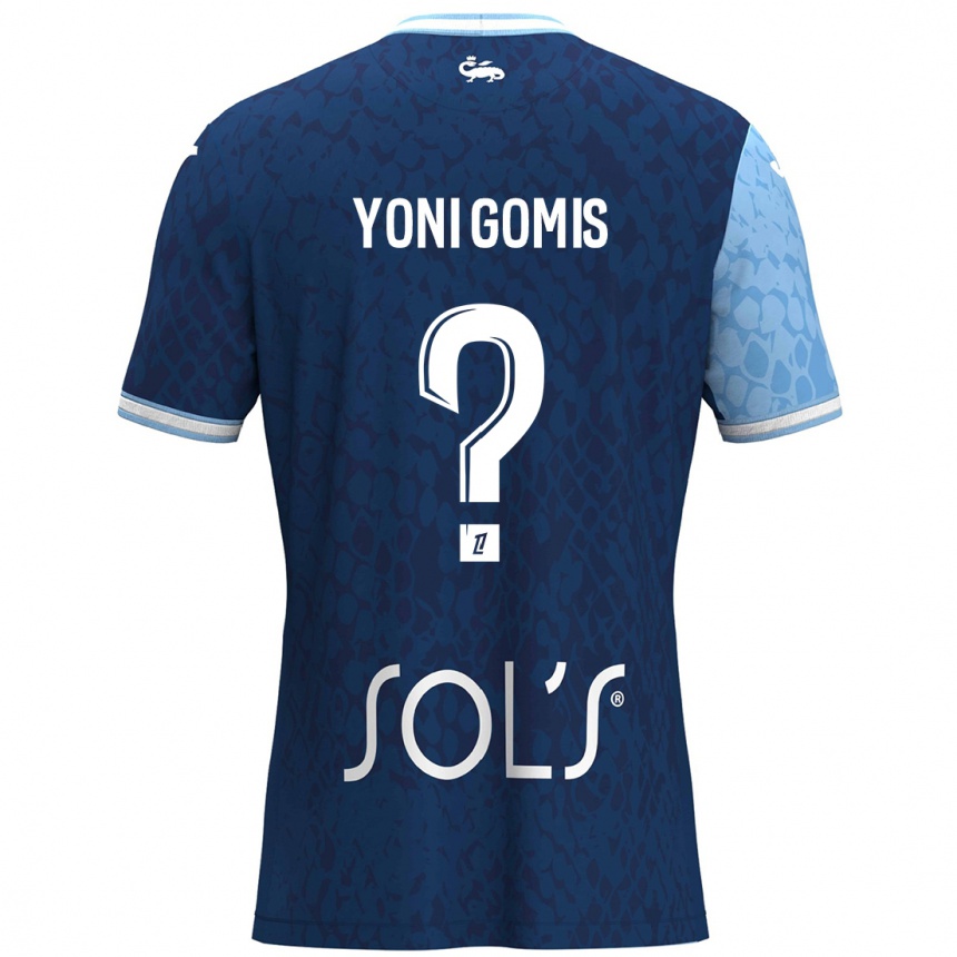 Kinder Fußball Yoni Gomis #0 Himmelblau Dunkelblau Heimtrikot Trikot 2024/25 T-Shirt Luxemburg