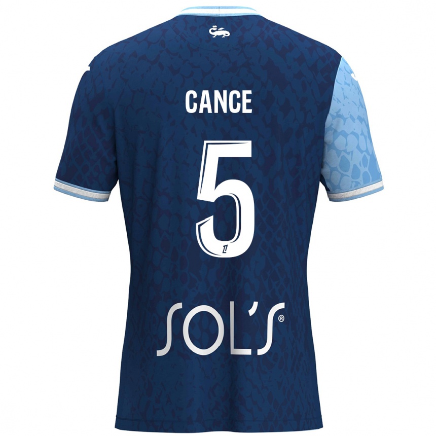 Kinder Fußball Laurie Cance #5 Himmelblau Dunkelblau Heimtrikot Trikot 2024/25 T-Shirt Luxemburg