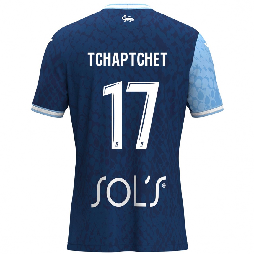 Kinder Fußball Chanel Tchaptchet #17 Himmelblau Dunkelblau Heimtrikot Trikot 2024/25 T-Shirt Luxemburg