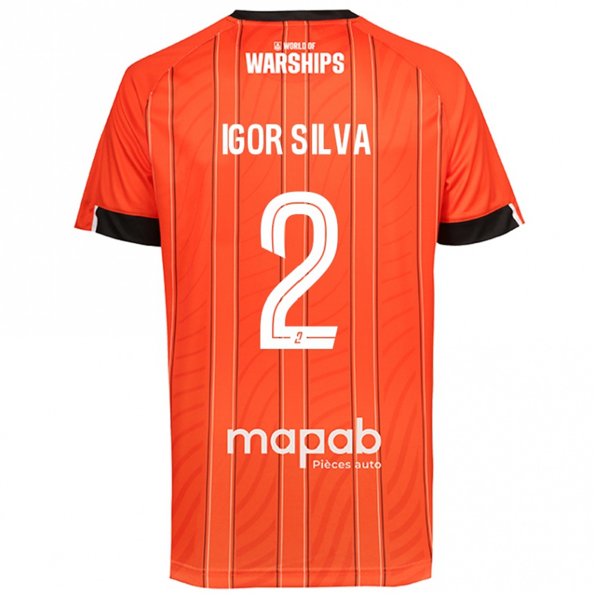 Kinder Fußball Igor Silva #2 Orange Heimtrikot Trikot 2024/25 T-Shirt Luxemburg