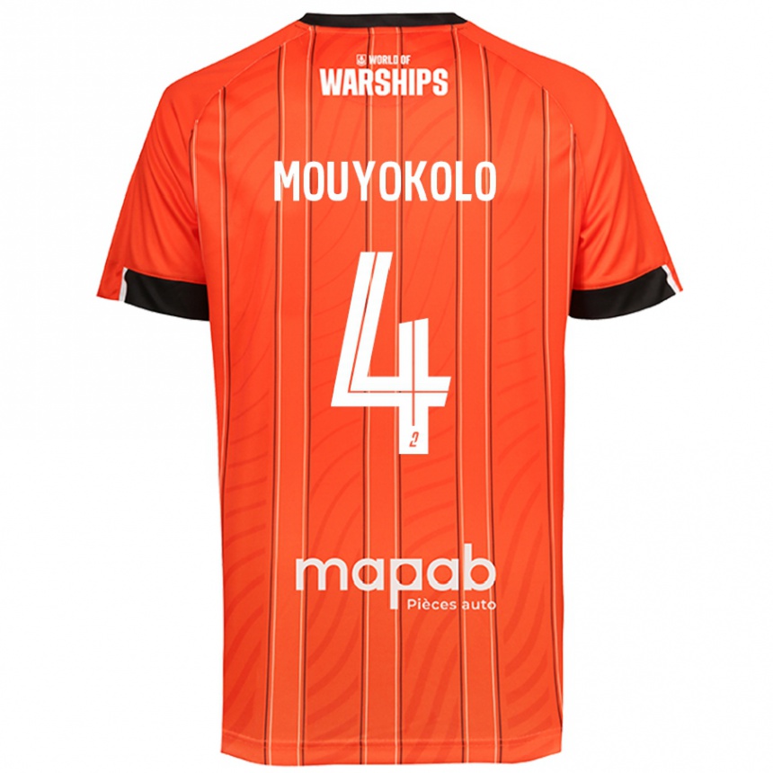 Kinder Fußball Loris Mouyokolo #4 Orange Heimtrikot Trikot 2024/25 T-Shirt Luxemburg