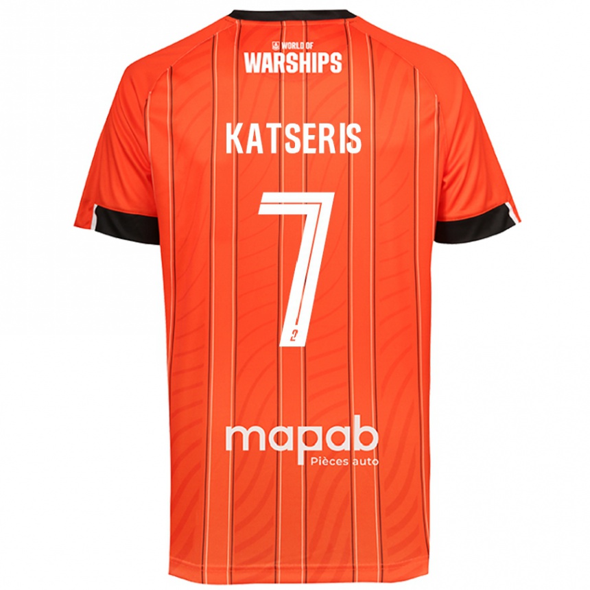 Kinder Fußball Panos Katseris #7 Orange Heimtrikot Trikot 2024/25 T-Shirt Luxemburg