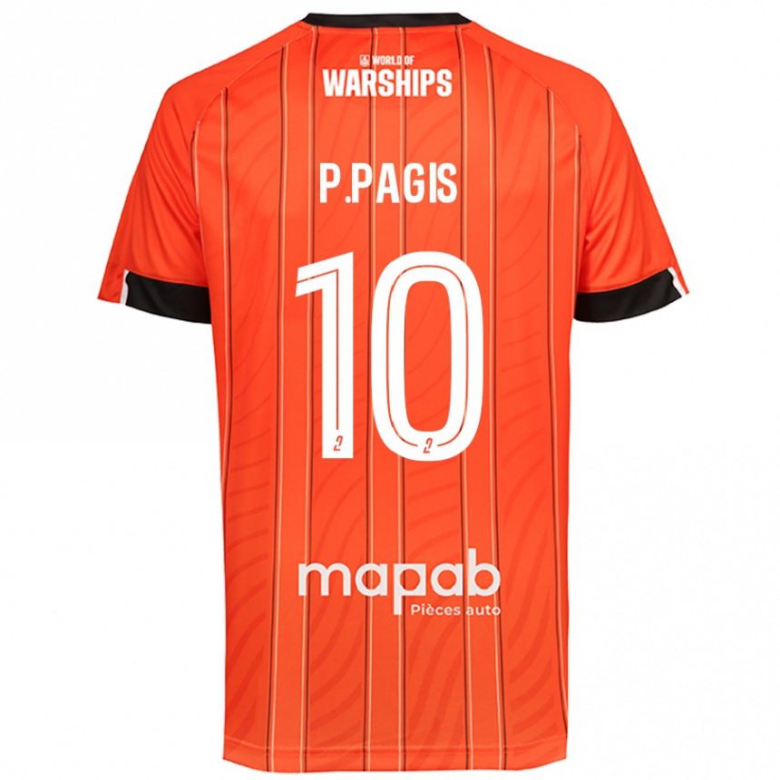 Kinder Fußball Pablo Pagis #10 Orange Heimtrikot Trikot 2024/25 T-Shirt Luxemburg