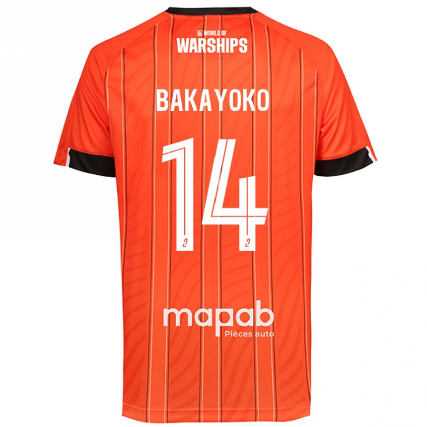 Kinder Fußball Tiemoué Bakayoko #14 Orange Heimtrikot Trikot 2024/25 T-Shirt Luxemburg