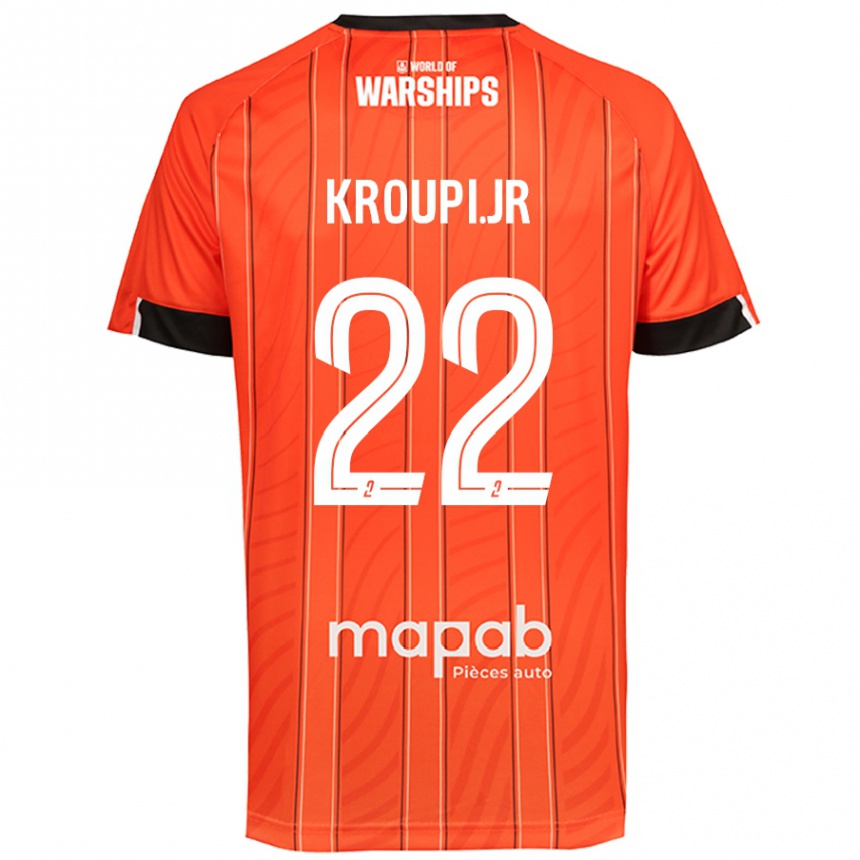 Kinder Fußball Eli Junior Kroupi #22 Orange Heimtrikot Trikot 2024/25 T-Shirt Luxemburg