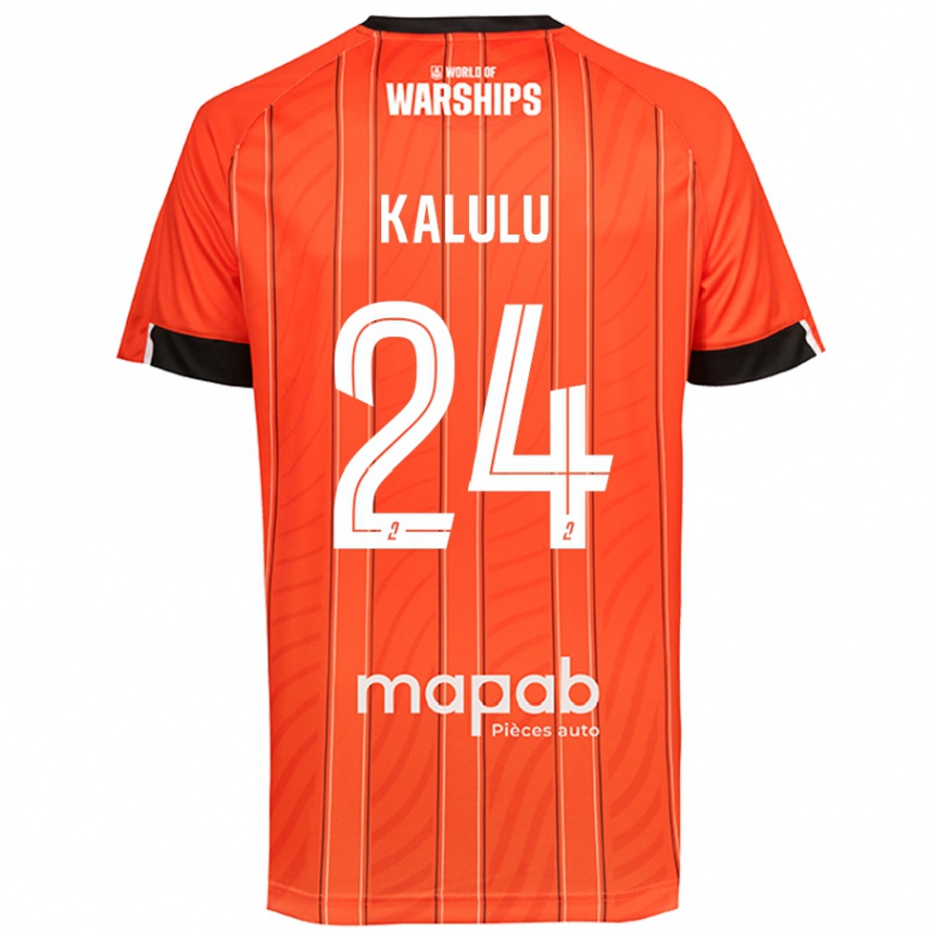 Kinder Fußball Gédéon Kalulu #24 Orange Heimtrikot Trikot 2024/25 T-Shirt Luxemburg