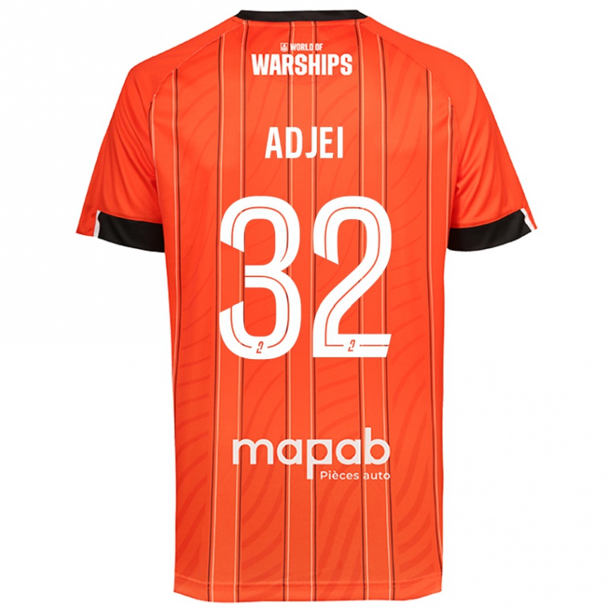 Kinder Fußball Nathaniel Adjei #32 Orange Heimtrikot Trikot 2024/25 T-Shirt Luxemburg