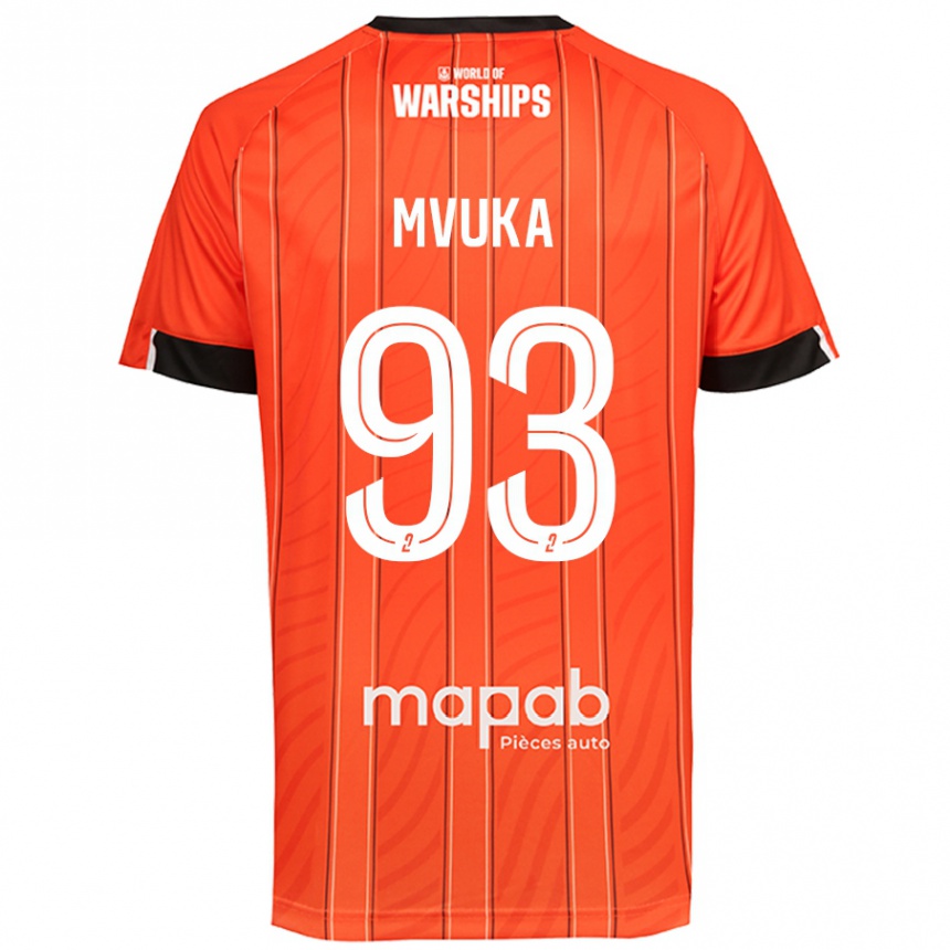 Kinder Fußball Joel Mvuka #93 Orange Heimtrikot Trikot 2024/25 T-Shirt Luxemburg