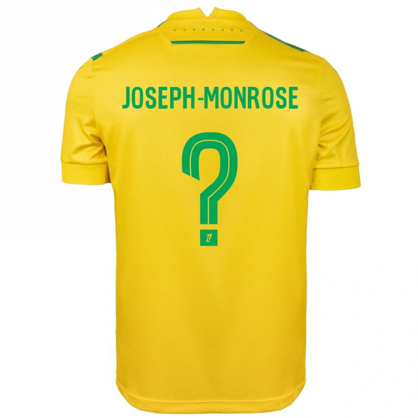 Kinder Fußball Florian Joseph-Monrose #0 Gelb Grün Heimtrikot Trikot 2024/25 T-Shirt Luxemburg