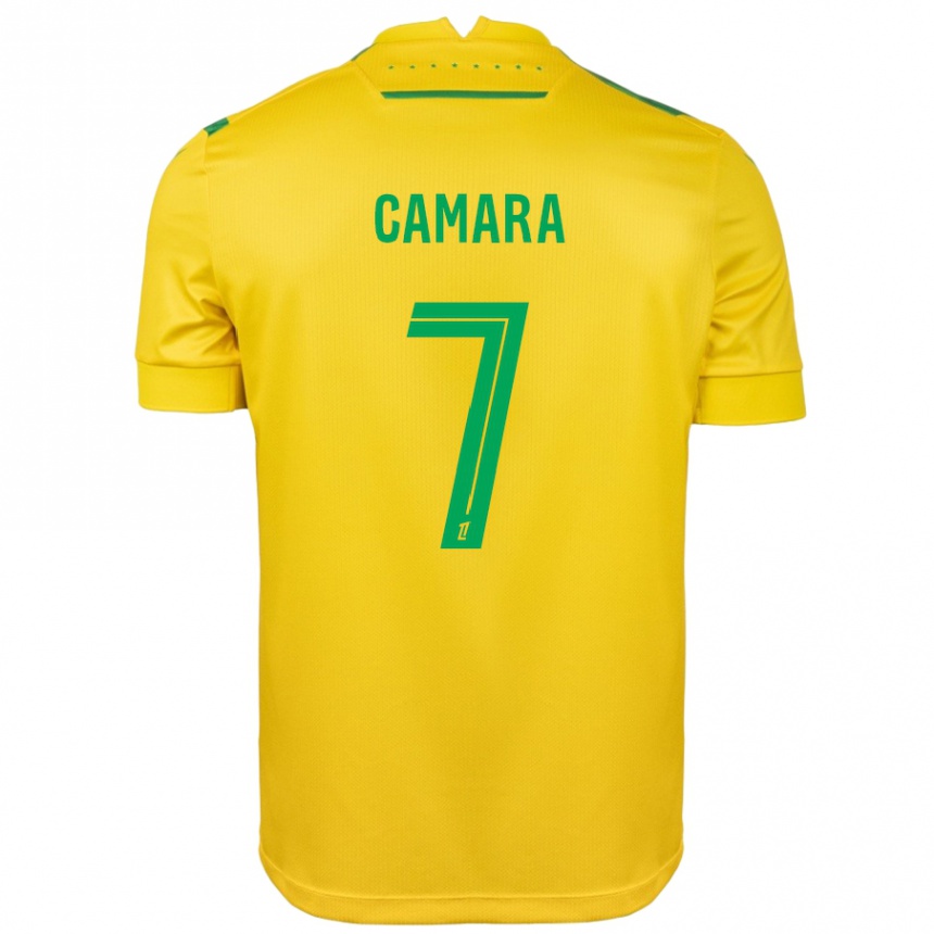 Kinder Fußball Mohamed Camara #7 Gelb Grün Heimtrikot Trikot 2024/25 T-Shirt Luxemburg