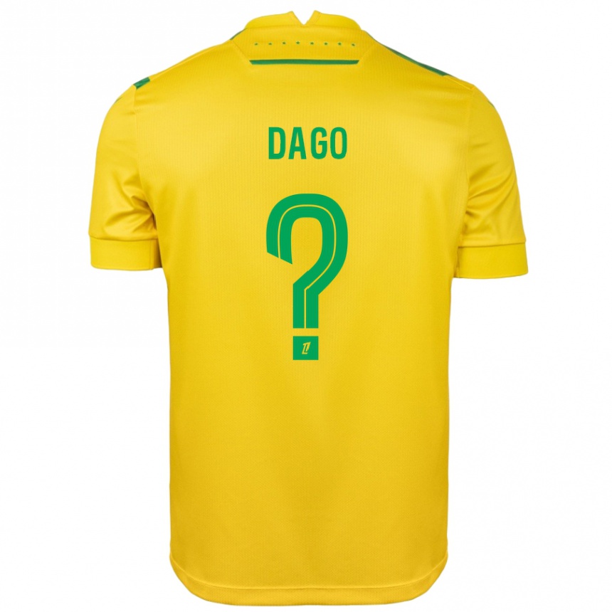 Kinder Fußball Joshua Dago #0 Gelb Grün Heimtrikot Trikot 2024/25 T-Shirt Luxemburg