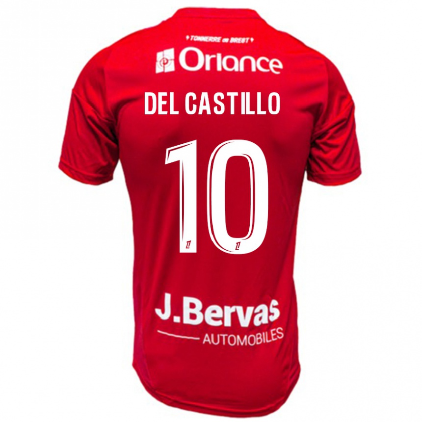 Kinder Fußball Romain Del Castillo #10 Rot Weiß Heimtrikot Trikot 2024/25 T-Shirt Luxemburg