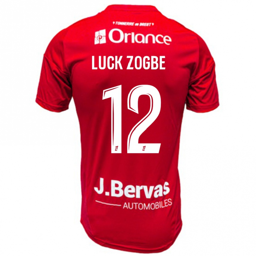 Kinder Fußball Luck Zogbé #12 Rot Weiß Heimtrikot Trikot 2024/25 T-Shirt Luxemburg