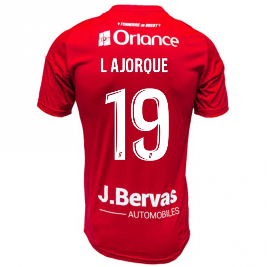 Kinder Fußball Ludovic Ajorque #19 Rot Weiß Heimtrikot Trikot 2024/25 T-Shirt Luxemburg