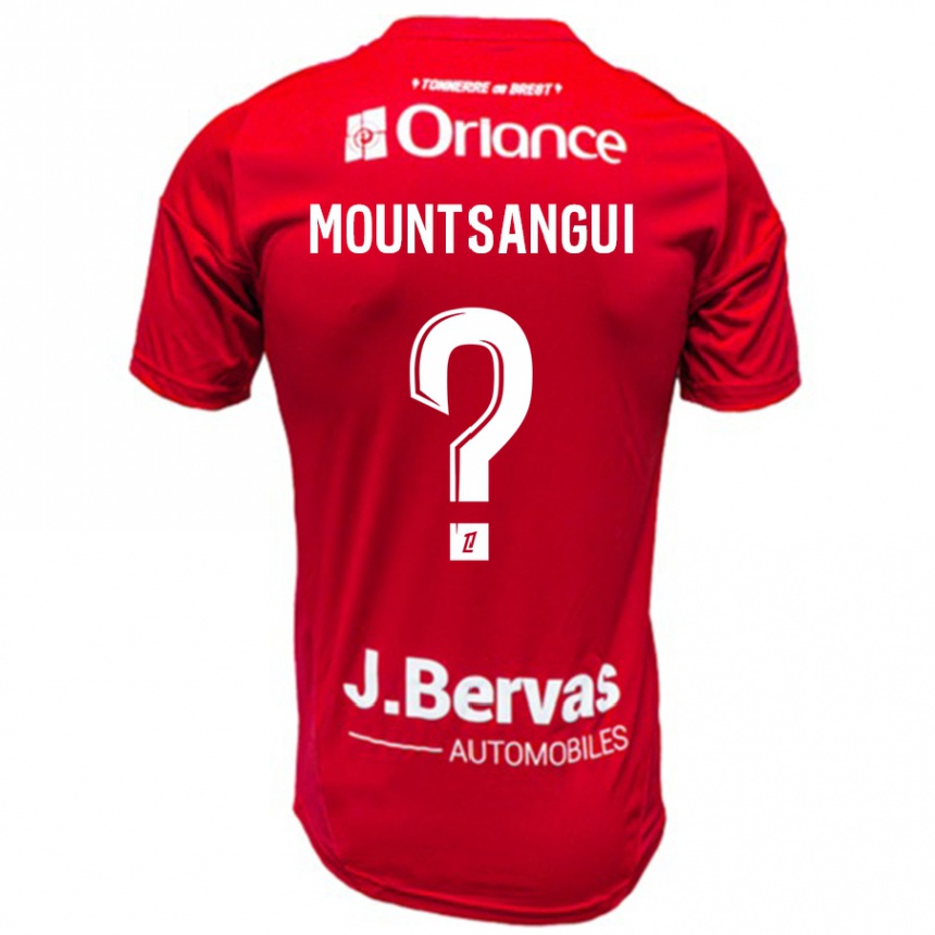 Kinder Fußball Warren Mountsangui #0 Rot Weiß Heimtrikot Trikot 2024/25 T-Shirt Luxemburg