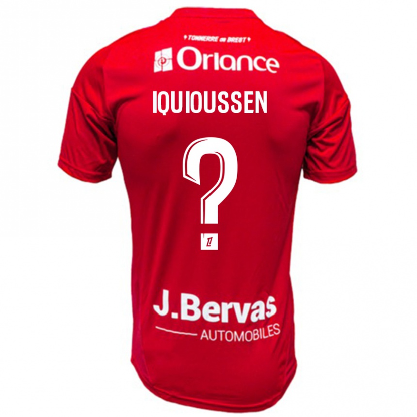 Kinder Fußball Adam Iquioussen #0 Rot Weiß Heimtrikot Trikot 2024/25 T-Shirt Luxemburg