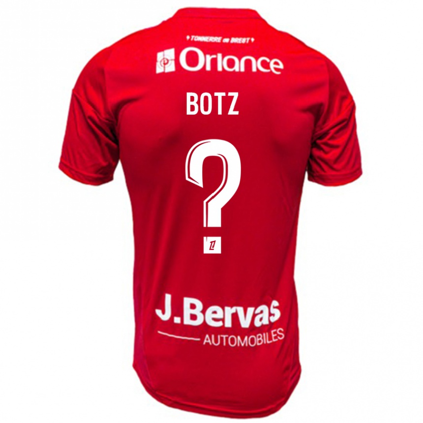 Kinder Fußball Léo Botz #0 Rot Weiß Heimtrikot Trikot 2024/25 T-Shirt Luxemburg