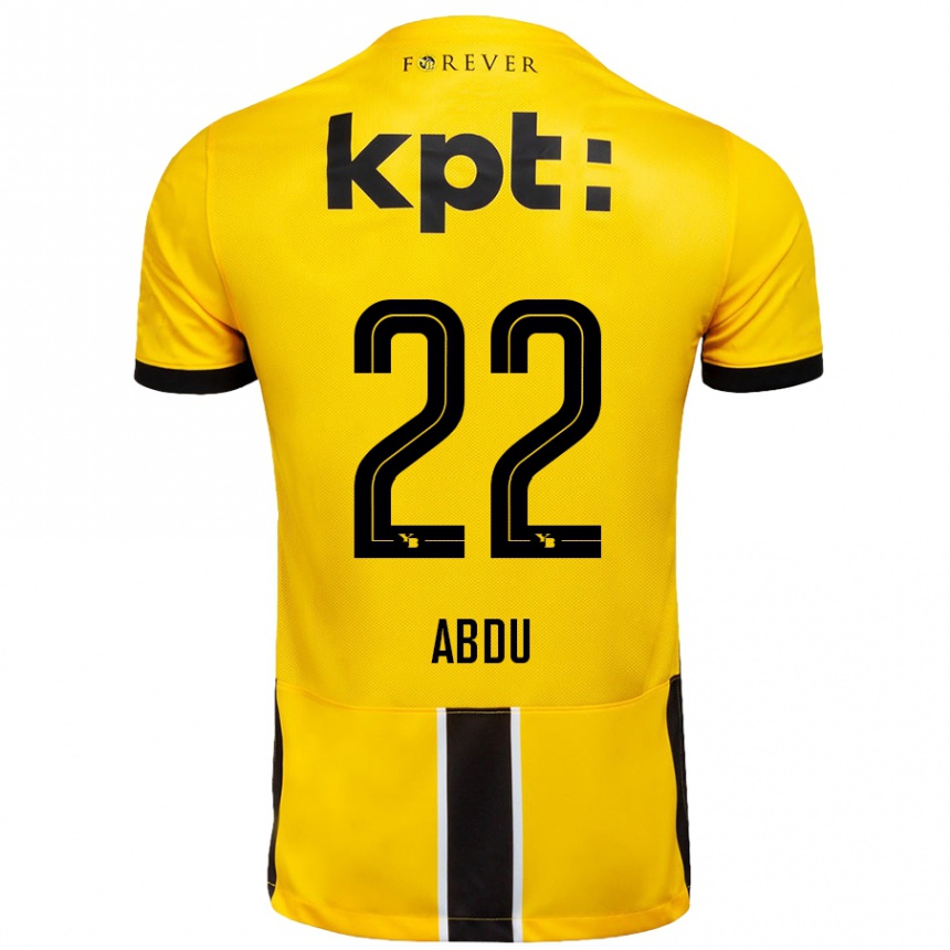 Kinder Fußball Abdu Conté #22 Gelb Schwarz Heimtrikot Trikot 2024/25 T-Shirt Luxemburg