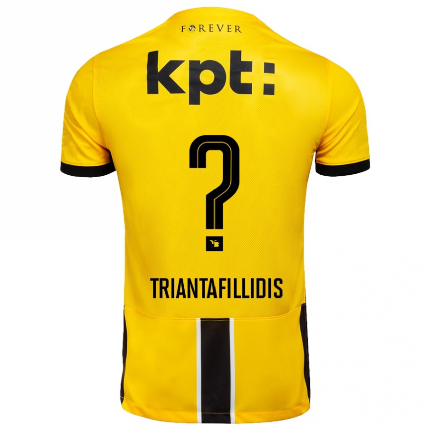 Kinder Fußball Nevin Triantafillidis #0 Gelb Schwarz Heimtrikot Trikot 2024/25 T-Shirt Luxemburg