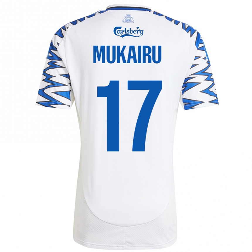 Kinder Fußball Paul Mukairu #17 Weiß Himmelblau Heimtrikot Trikot 2024/25 T-Shirt Luxemburg