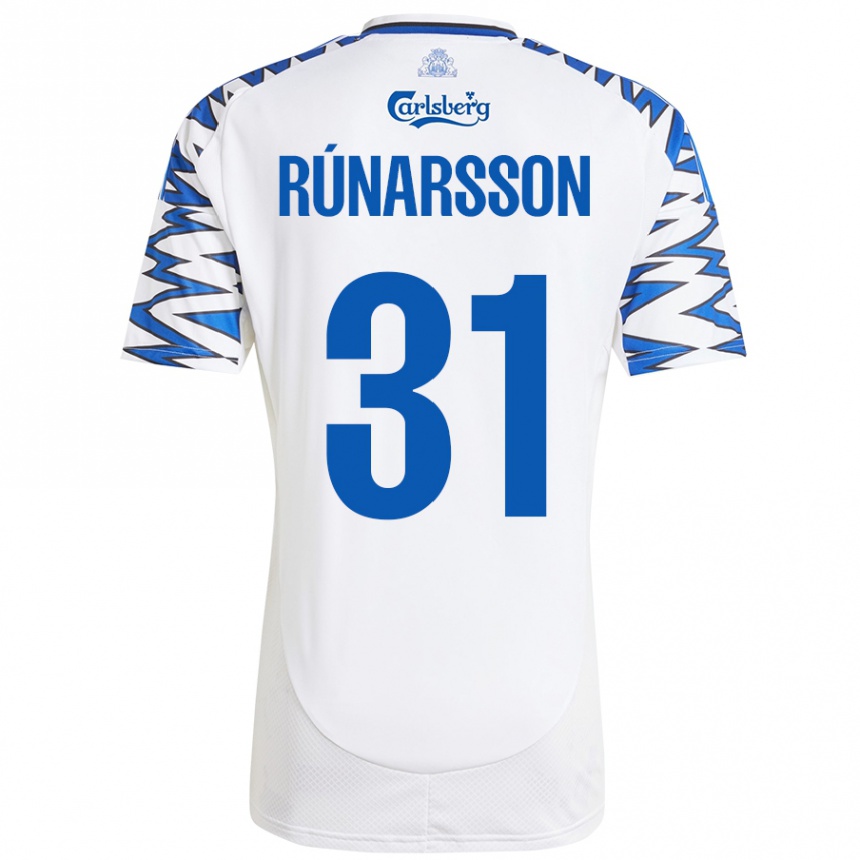 Kinder Fußball Runar Alex Runarsson #31 Weiß Himmelblau Heimtrikot Trikot 2024/25 T-Shirt Luxemburg