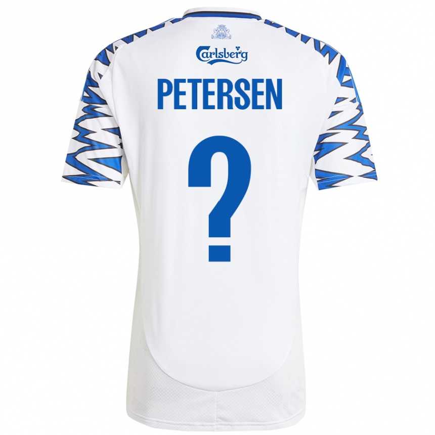 Kinder Fußball Frederik Petersen #0 Weiß Himmelblau Heimtrikot Trikot 2024/25 T-Shirt Luxemburg