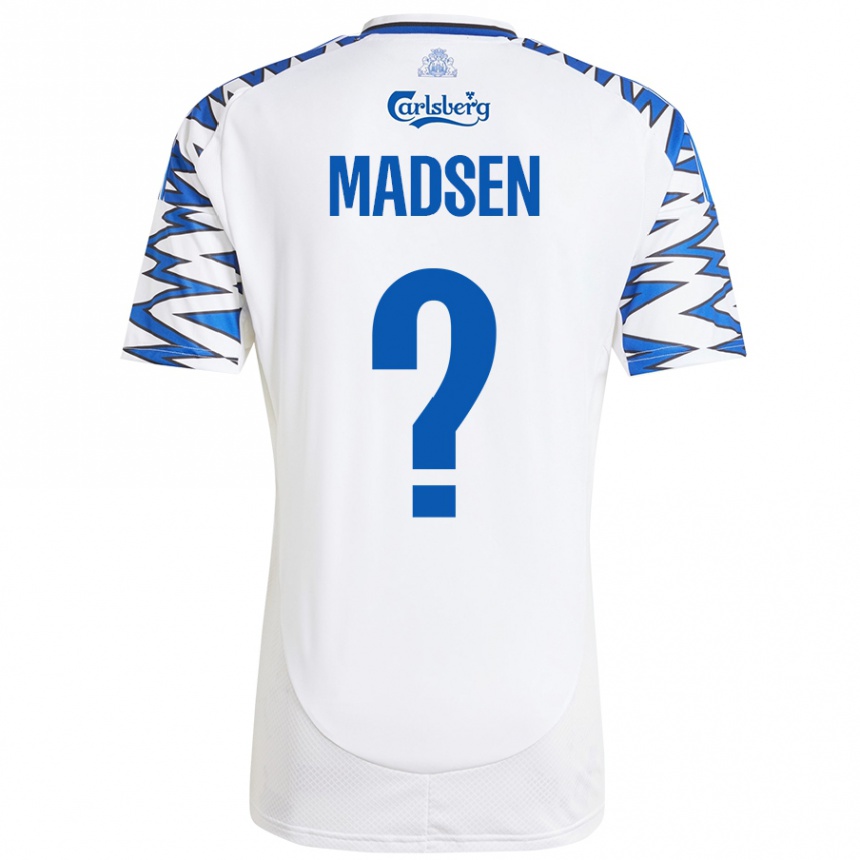 Kinder Fußball Noah Madsen #0 Weiß Himmelblau Heimtrikot Trikot 2024/25 T-Shirt Luxemburg