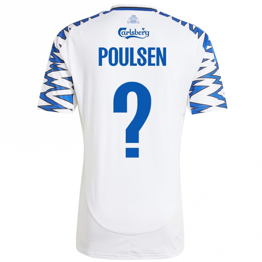 Kinder Fußball Xander Poulsen #0 Weiß Himmelblau Heimtrikot Trikot 2024/25 T-Shirt Luxemburg