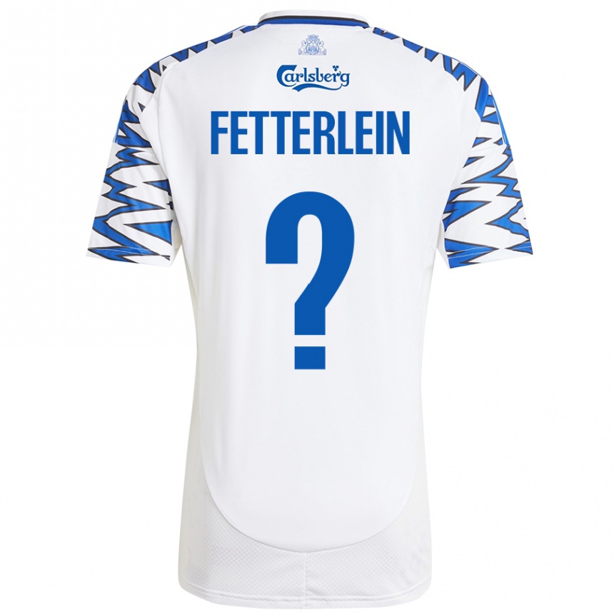 Kinder Fußball Sean Fetterlein #0 Weiß Himmelblau Heimtrikot Trikot 2024/25 T-Shirt Luxemburg