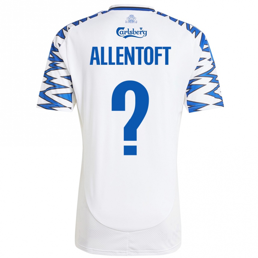 Kinder Fußball Philip Allentoft #0 Weiß Himmelblau Heimtrikot Trikot 2024/25 T-Shirt Luxemburg