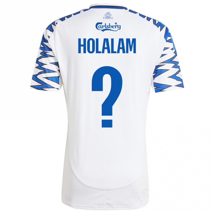 Kinder Fußball Ishaq Holalam #0 Weiß Himmelblau Heimtrikot Trikot 2024/25 T-Shirt Luxemburg