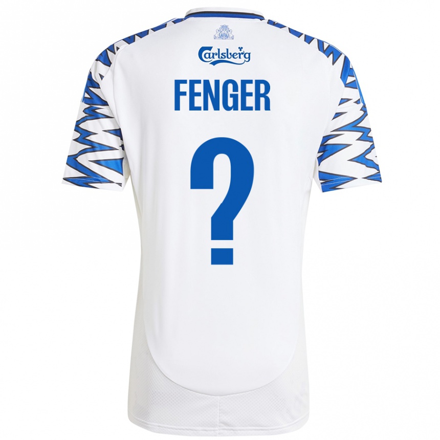 Kinder Fußball Oskar Fenger #0 Weiß Himmelblau Heimtrikot Trikot 2024/25 T-Shirt Luxemburg