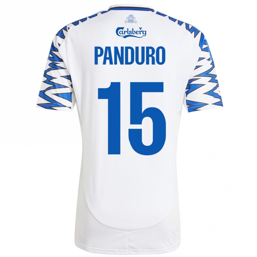 Kinder Fußball Tristan Panduro #15 Weiß Himmelblau Heimtrikot Trikot 2024/25 T-Shirt Luxemburg