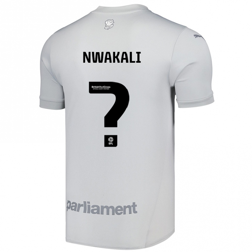 Kinder Fußball Kelechi Nwakali #0 Silbergrau Auswärtstrikot Trikot 2024/25 T-Shirt Luxemburg