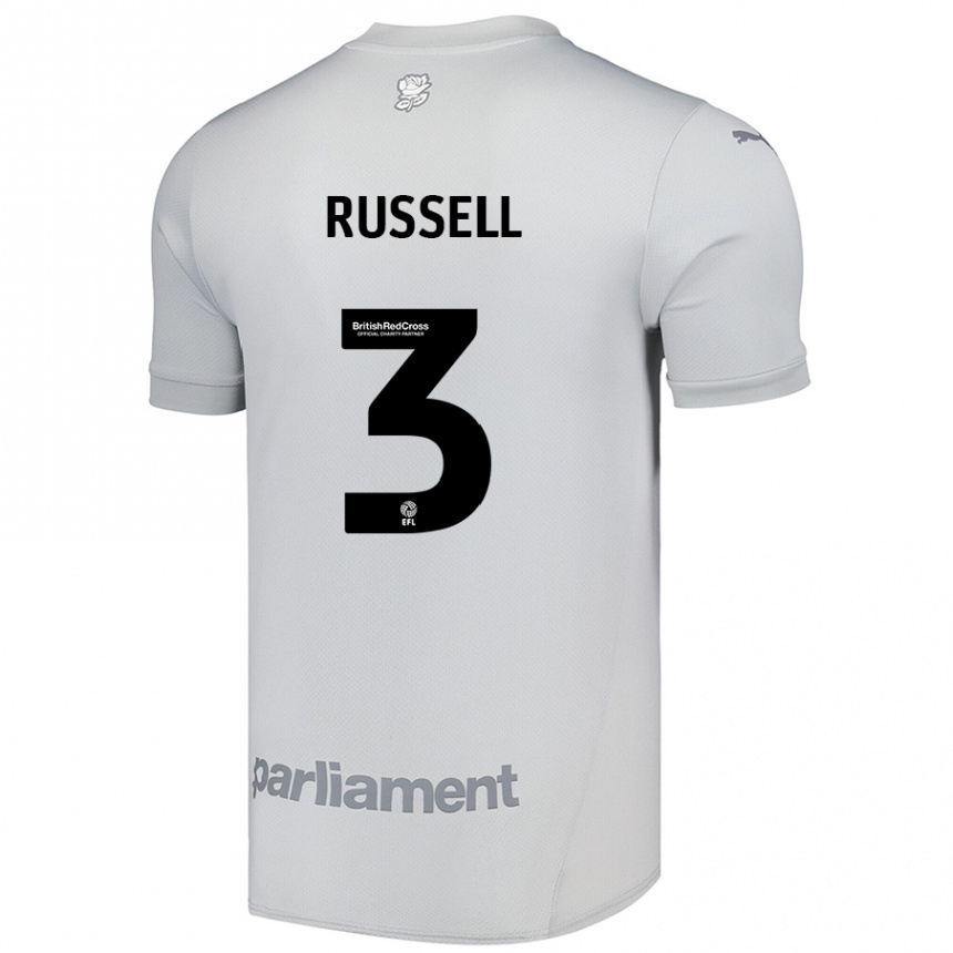 Kinder Fußball Jon Russell #3 Silbergrau Auswärtstrikot Trikot 2024/25 T-Shirt Luxemburg