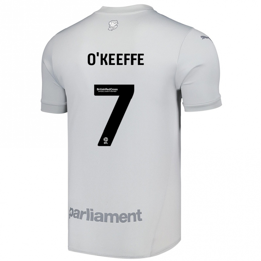 Kinder Fußball Corey O'keeffe #7 Silbergrau Auswärtstrikot Trikot 2024/25 T-Shirt Luxemburg