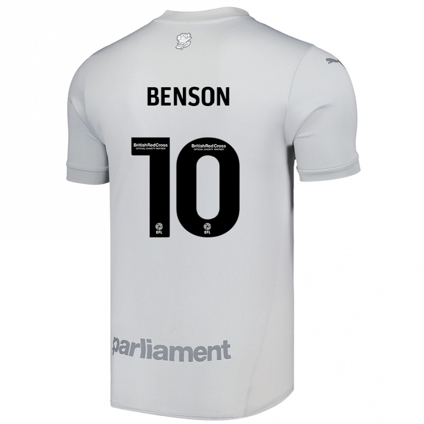 Kinder Fußball Josh Benson #10 Silbergrau Auswärtstrikot Trikot 2024/25 T-Shirt Luxemburg