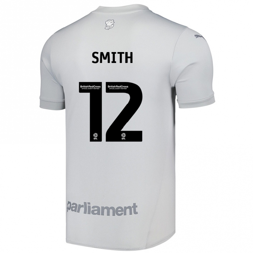 Kinder Fußball Jackson Smith #12 Silbergrau Auswärtstrikot Trikot 2024/25 T-Shirt Luxemburg