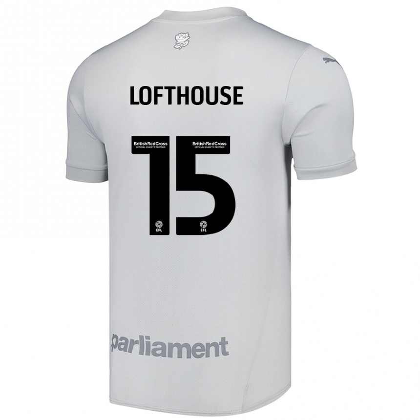 Kinder Fußball Kyran Lofthouse #15 Silbergrau Auswärtstrikot Trikot 2024/25 T-Shirt Luxemburg