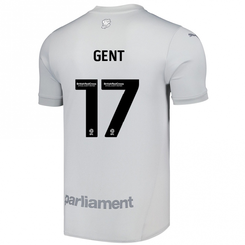 Kinder Fußball Georgie Gent #17 Silbergrau Auswärtstrikot Trikot 2024/25 T-Shirt Luxemburg