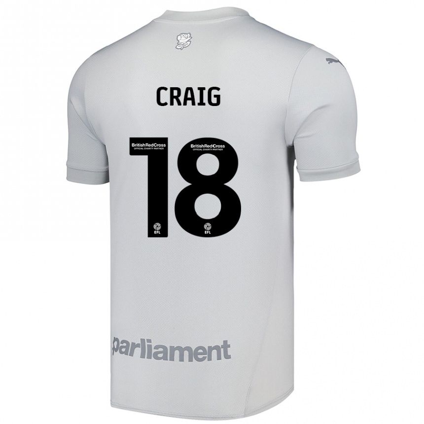 Kinder Fußball Matthew Craig #18 Silbergrau Auswärtstrikot Trikot 2024/25 T-Shirt Luxemburg