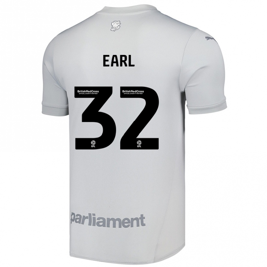 Kinder Fußball Josh Earl #32 Silbergrau Auswärtstrikot Trikot 2024/25 T-Shirt Luxemburg