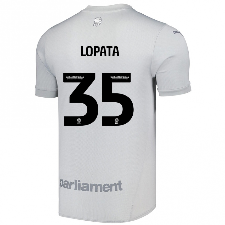 Kinder Fußball Kacper Lopata #35 Silbergrau Auswärtstrikot Trikot 2024/25 T-Shirt Luxemburg