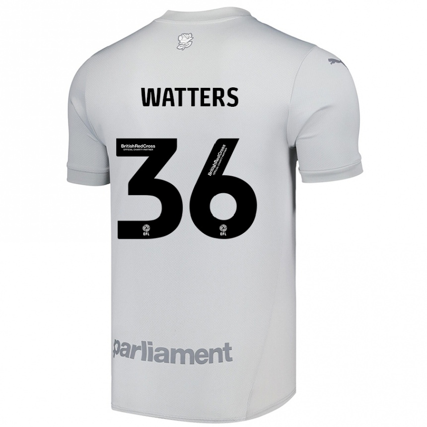 Kinder Fußball Max Watters #36 Silbergrau Auswärtstrikot Trikot 2024/25 T-Shirt Luxemburg