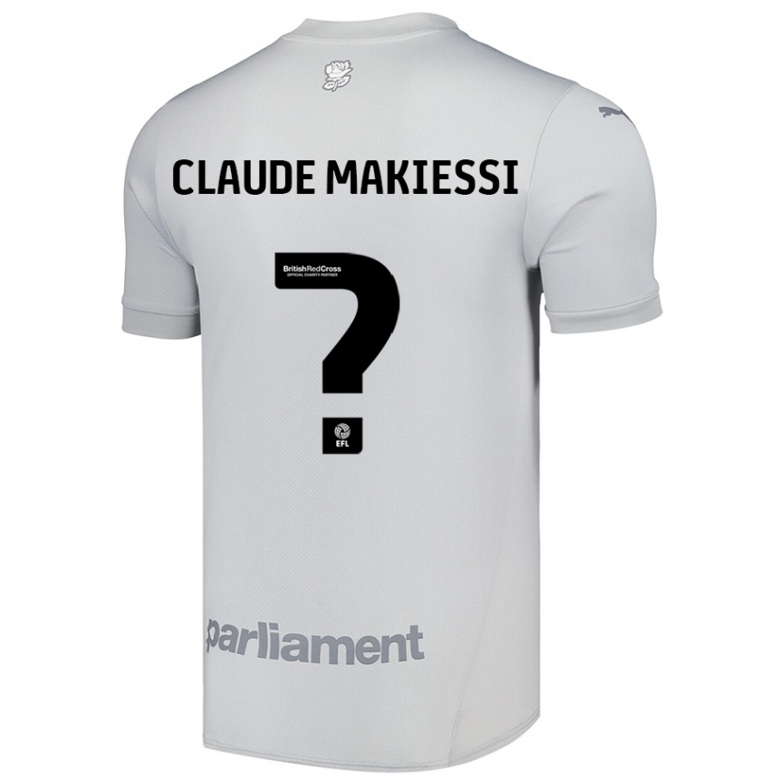 Kinder Fußball Jean Claude Makiessi #0 Silbergrau Auswärtstrikot Trikot 2024/25 T-Shirt Luxemburg