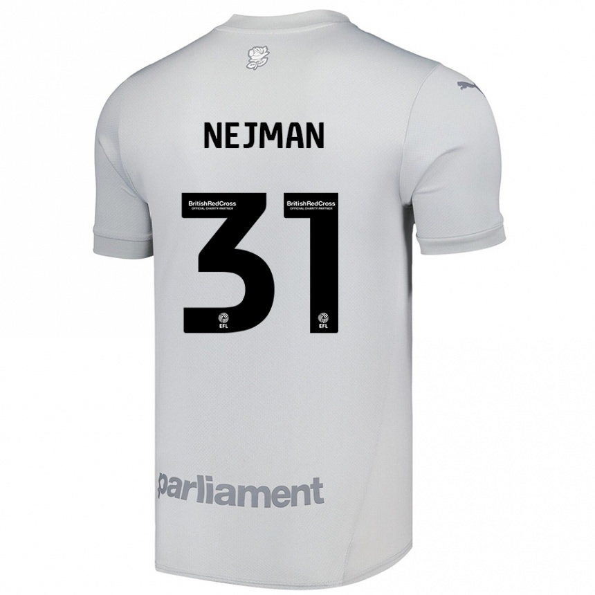 Kinder Fußball Harrison Nejman #31 Silbergrau Auswärtstrikot Trikot 2024/25 T-Shirt Luxemburg