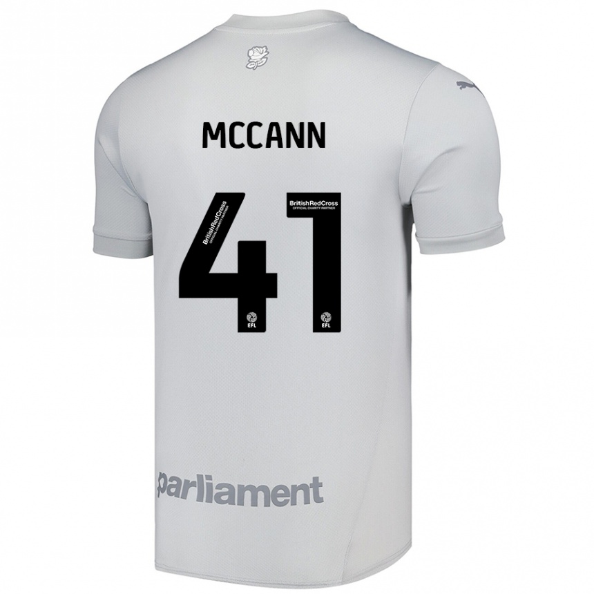 Kinder Fußball Bayley Mccann #41 Silbergrau Auswärtstrikot Trikot 2024/25 T-Shirt Luxemburg