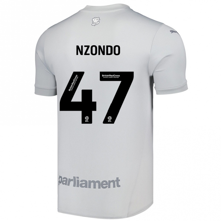 Kinder Fußball Emmaisa Nzondo #47 Silbergrau Auswärtstrikot Trikot 2024/25 T-Shirt Luxemburg